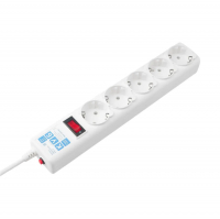 Сетевой фильтр Power Cube 5 гнезд 5 м с заземлением, белый (SPG-B-15-WHITE)