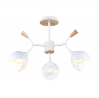 Люстра Росток N6425/3 WT+WOOD 3х60Вт Е27, белый