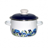 Кастрюля эмалированная СтальЭмаль 6MC181P сферическая 3 л,кобальтовая Ирисы 