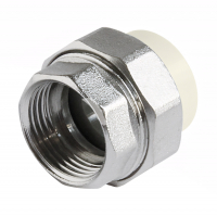 Американка Ø20 х  1/2" внутренняя резьба Tebo серая
