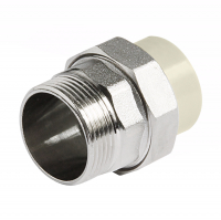 Американка Ø20 х  1/2" наружная резьба Tebo серая