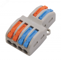 Клемма Stekker строительно-монтажная для подключения фазных проводников 2 контактные группы (LD222-424)